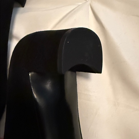 Salvatore Ferragamo Black Suede with Gold detail Heels 8.5 AA - Picture 9 of 10